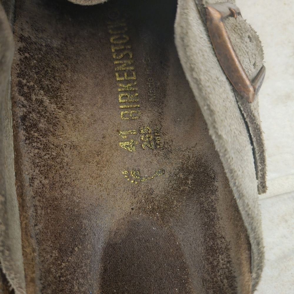 Birkenstock Mens Boston Light Brown Tan Suede Clogs Sze 8 Men 10 Women - Picture 6 of 13